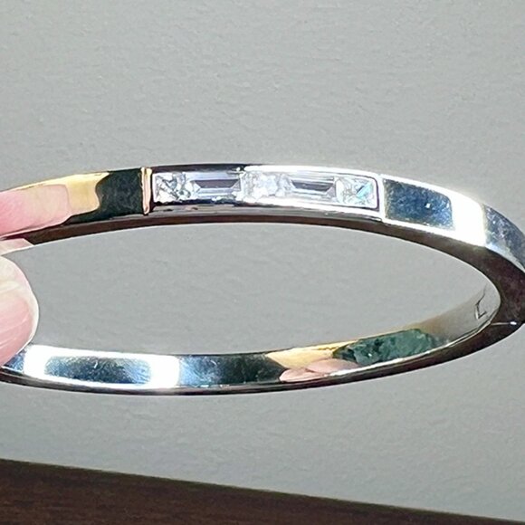 Danori CZ Channel Set, Silver Plated, Hinged Bracelet - NWOT - Picture 2 of 3